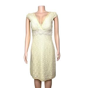 Vintage Phoebe Couture Women’s Silk Lined Cotton Dress Size 10 Cream‎